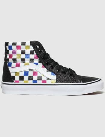 checkerboard glitter vans