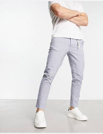 Jack  Jones Casual Trousers  Buy Jack  Jones Purple Mid Rise Check Linen  Trousers OnlineNykaa fashion