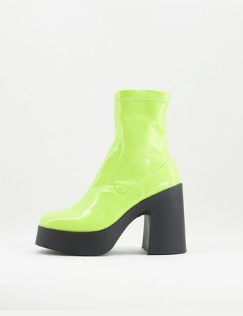 asos design elsie high heeled sock boot x