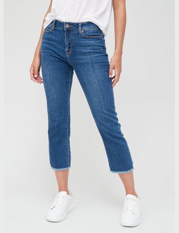 Dkny Jeans Rivington Slim Straight Cropped Raw-hem Jeans In Pale Wash