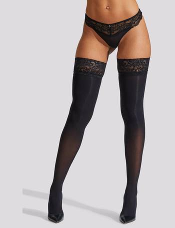 Ann Summers glossy lace hold ups in beige