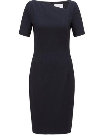 BOSS - Ribbed-knit dress with button trim