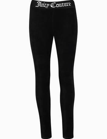 Juicy Couture Black Label Velour Leggings With Logo Waistband
