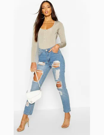 ripped mom jeans boohoo