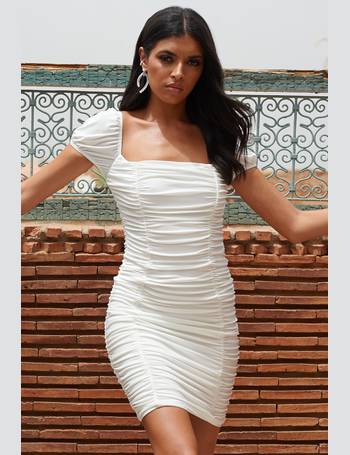 Club L London Square Neck Midaxi Dress in White