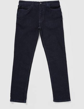 Red Herring Navy Slim Half Elasticated Waist Formal Trousers