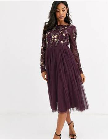 maya embellished midi dress