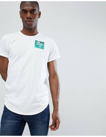Hollister iconic large logo dip dye t-shirt slim fit in white to