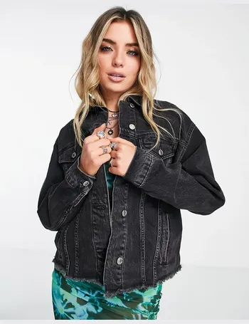 Topshop oversized clearance black denim jacket