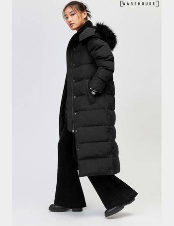 warehouse black padded coat