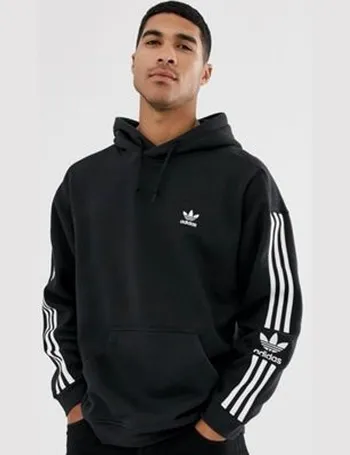 adidas originals floating stripe hoodie in black