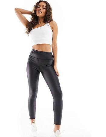 Urban Threads sports leggings with mesh panels in black