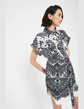 warehouse leaf tab sleeve dress