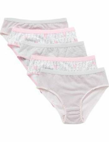 F&F Girls Underwear, 5-6 Years, White 5 pcs - Tesco Groceries