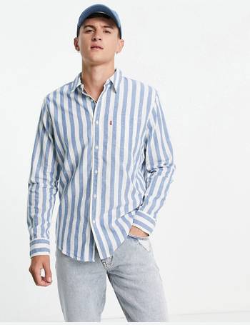 levi's black and white striped shirt