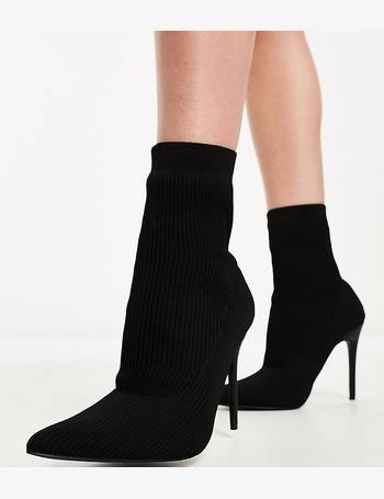 Public desire libby black high heeled hot sale sock boots