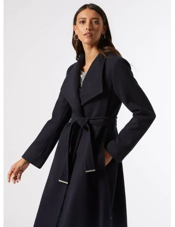 black winter wrap coat