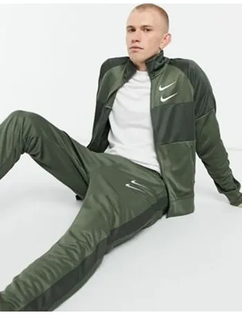 khaki green nike tracksuit