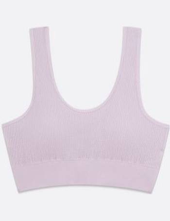 New Look ribbed seamless bra in lilac