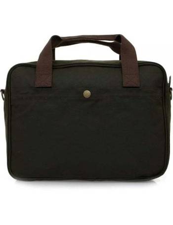 barbour waxed cotton briefcase