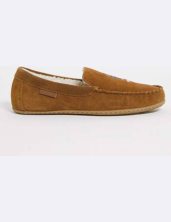 Polo ralph lauren markel tan moccasin slippers hot sale