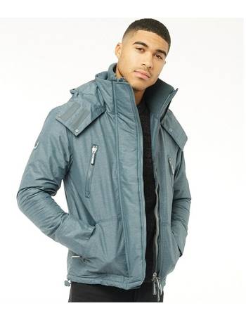 Men's Hooded Polar SD-Windattacker Jacket in Dark Teal Marl/rock