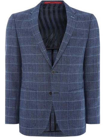 hugo harvey check slim suit jacket