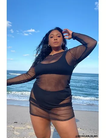 Plus Size Mesh Swim Cover-Up Sarong