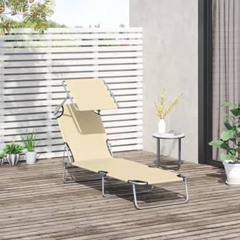 Outsunny Foldable Reclining Garden Chairs with Footrest and