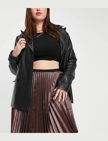 Metallic midi outlet skirt rose gold