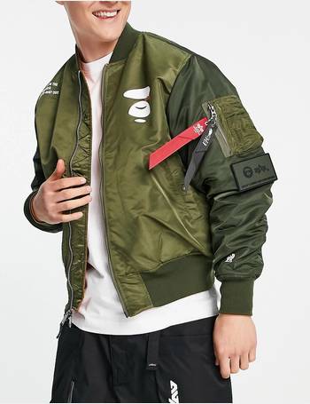 Shop AAPE BY A BATHING APE Men's Green Bomber Jackets up to 40