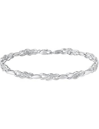 Sterling Silver Diamond Heart Bracelet  HSamuel