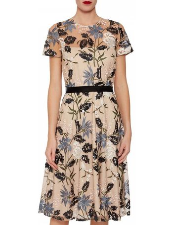 gina bacconi denise embroidered dress