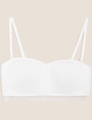 Marks and Spencer Women's Sumptuously Soft Under Wired Lace Trim Padded  Full Cup T-Shirt Bra, White, 32A at  Women's Clothing store
