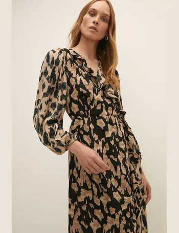 leopard wrap midi dress oasis