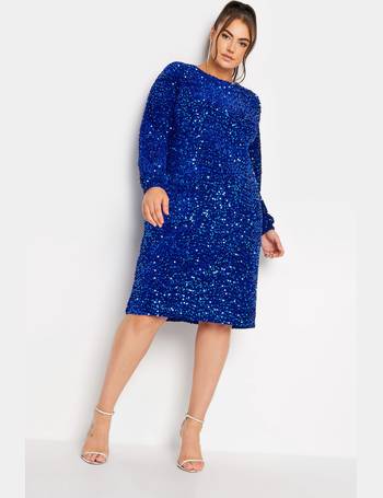 YOURS LONDON Curve Blue Ombre Sequin Embellished Shift Dress