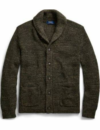 polo shawl collar cardigan