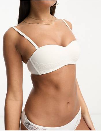 Dorina Michelle animal lace lightly padded wireless bra in white