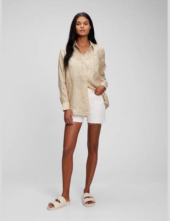 gap womens linen boyfriend shirt