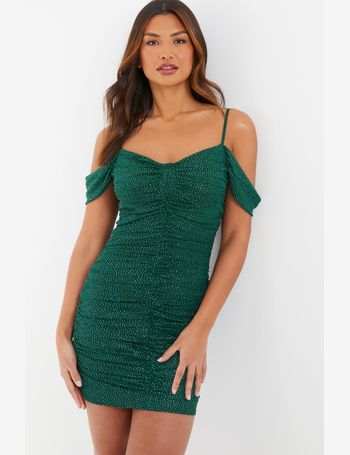 Quiz bottle green sale cross strap maxi dress