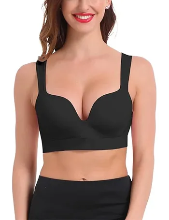 JOJOANS Push Up Sports Bra for Women Padded Sexy Hollow Yoga Bra Cut Out  Workout Crop Top Medium Support(Black, S) : : Fashion