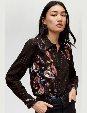 warehouse cutabout paisley shirt dress