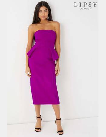 Lipsy bandeau peplum midi 2024 dress