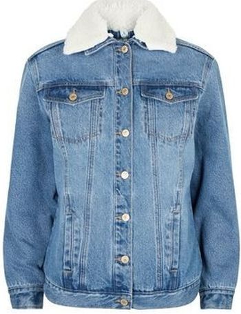 new look denim jacket with fur