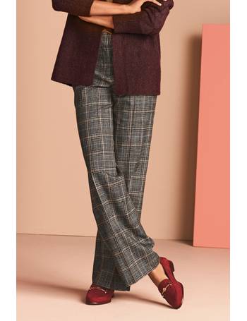 Plaid Tailored Wide Leg Trousers