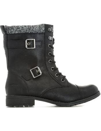 rocket dog womens billie lewis lace up buckle boots black