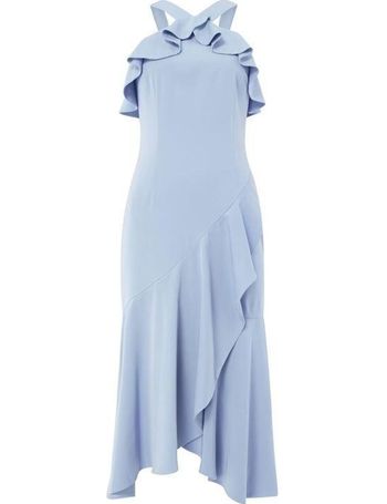 keepsake clarity crinkle ruffle midi dress