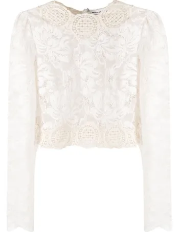 RABANNE Cropped lace top