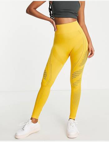 Love & Other Things ribbed gym leggings in mango
