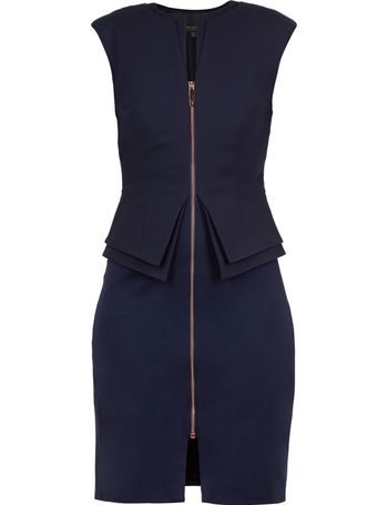 Kwyli structured zip peplum hot sale dress